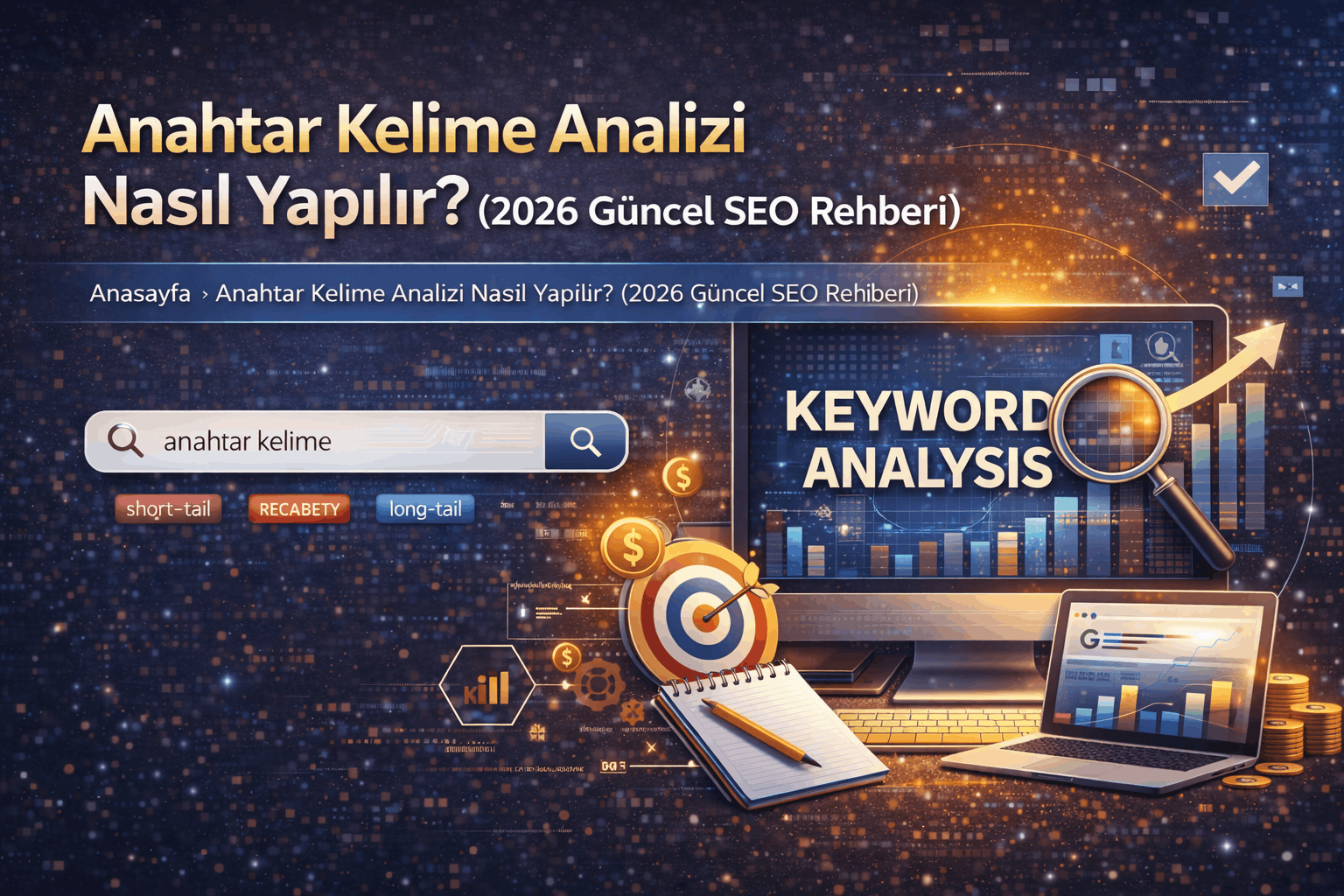 SEO’da başarı doğru anahtar kelime analiziyle başlar. Hedef kitle, rekabet ve arama niyetini doğru analiz edin.