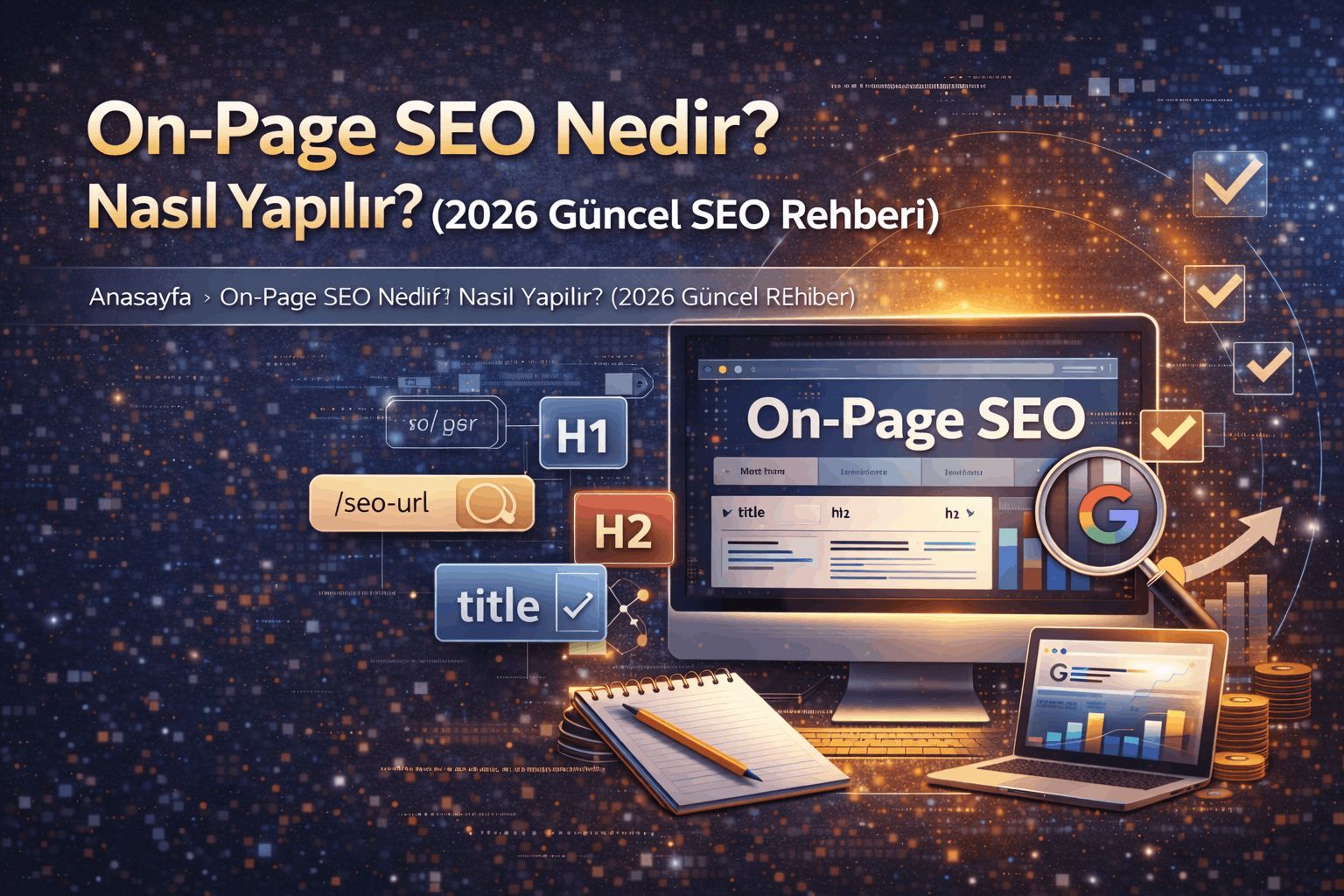Sayfa içi SEO teknikleriyle Google sıralamanızı yükseltin. On-Page SEO rehberi ile doğru optimizasyonu öğrenin.