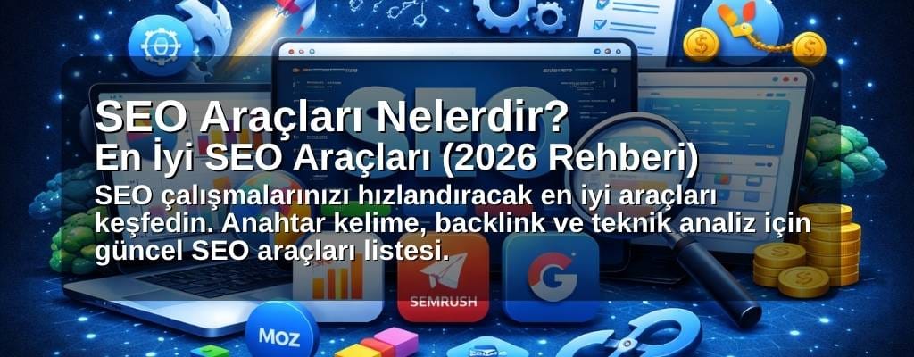 En iyi SEO araçları nelerdir? Ücretsiz ve profesyonel SEO tool listesi ile anahtar kelime analizi, backlink ve site analizi yapmayı öğrenin.